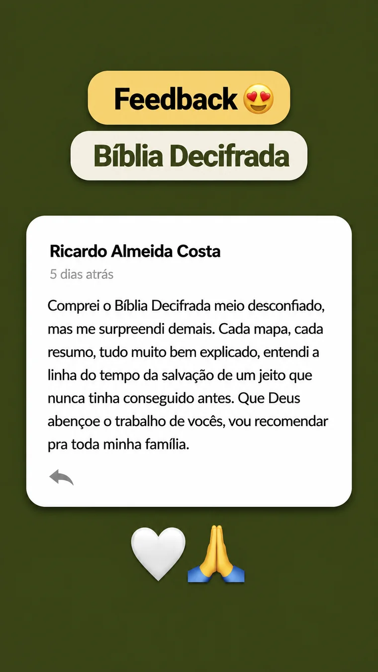 Depoimento escrito de leitor sobre a Bíblia Decifrada